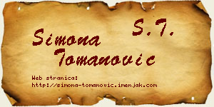 Simona Tomanović vizit kartica